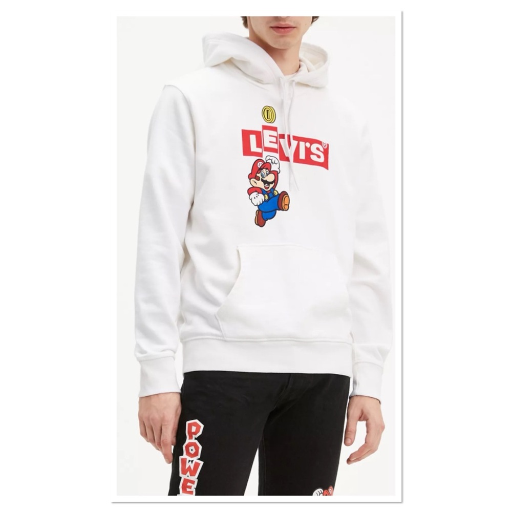 LEVI'S® X SUPER MARIO GRAPHIC PULLOVER HOODIE Sz XS Unisex Cotton